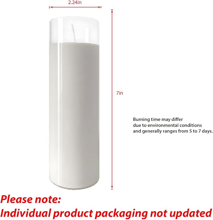 2.24x7 inch White Devotional Candles in Glass Jar - 1 Piece - 120Hours – Prayer Candle - Tall Pillar Candles for Religious, Memorials, Party Decor