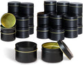Aroparc Candle Tins 8oz, 24 Piece, Bulk Containers for Candle Making Jars with Lids - Black