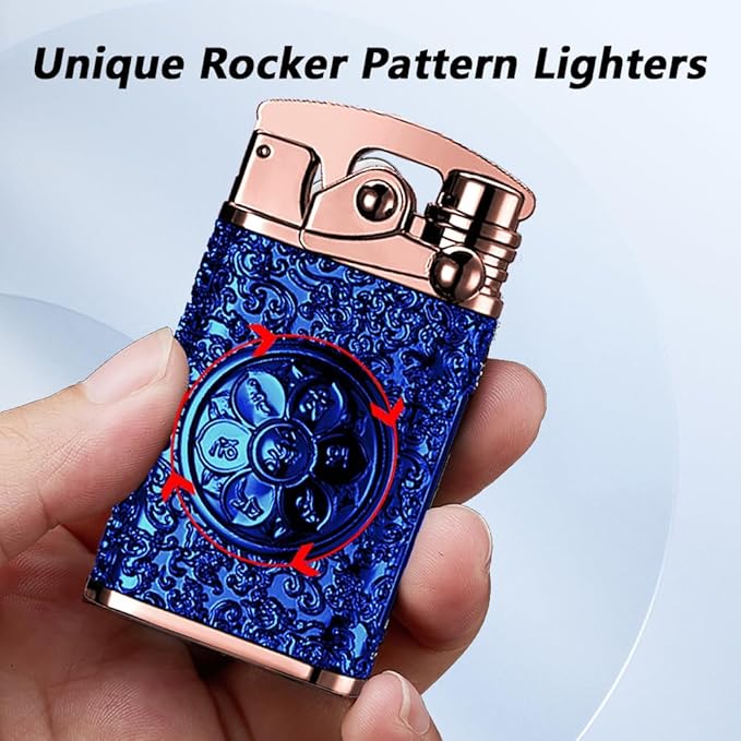 Plasma Lighter Rechargeable, Electric Lighter USB, Windproof Dual Arc Lighters, Pocket Cool Lighters with LED Battery Indication for Men and Women (Blue)