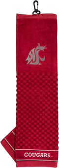 Team Golf NCAA Washington State Cougars Embroidered Golf Towel Embroidered Golf Towel, Checkered Scrubber Design, Embroidered Logo