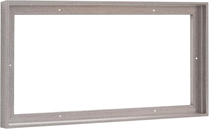 Pixy Canvas Floater Frame 6x12 for 3/4 (0.75) inch Deep Canvas Paintings/Canvas Prints/Wood Canvas Panels/Wall Art/Wall Decor/Home Decor/Artwork (Antique Silver, 6 x 12 inch, Landscape)