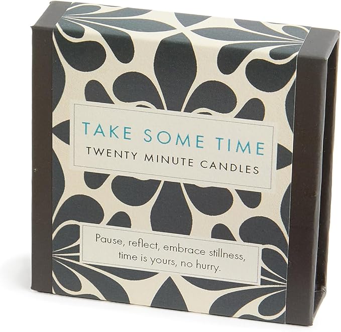 Signature Collection – Take Some Time (Vintage). 12 x Twenty Minute Candles with a Ceramic Holder.