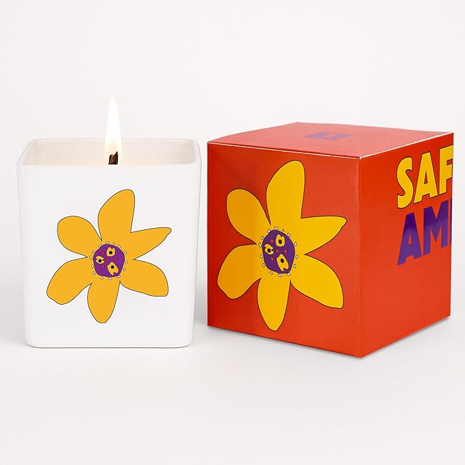 Lulu Candles | Saffron Amber Scented Candle – Rich Amber & Exotic Saffron Aroma, Long-Lasting Clean Burn Candle for Home Décor, Relaxation & Gifts – (9 Oz. Wood Wick Candle)