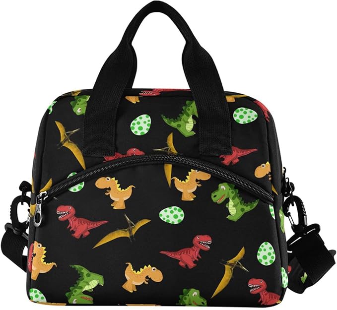 CBBYY Dinosaurs Lunch Bags for Women Men,Reusable Insulated Lunch Box, Adjustable Shoulder Straps Tote Lunch Bag for Work Picnic School