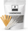Sand Wax Candle Making Kit – 5 Wooden Wicks & 15 Cotton Wicks, 500 g Premium Fragrance-Free Sand Wax (Stone Ash)