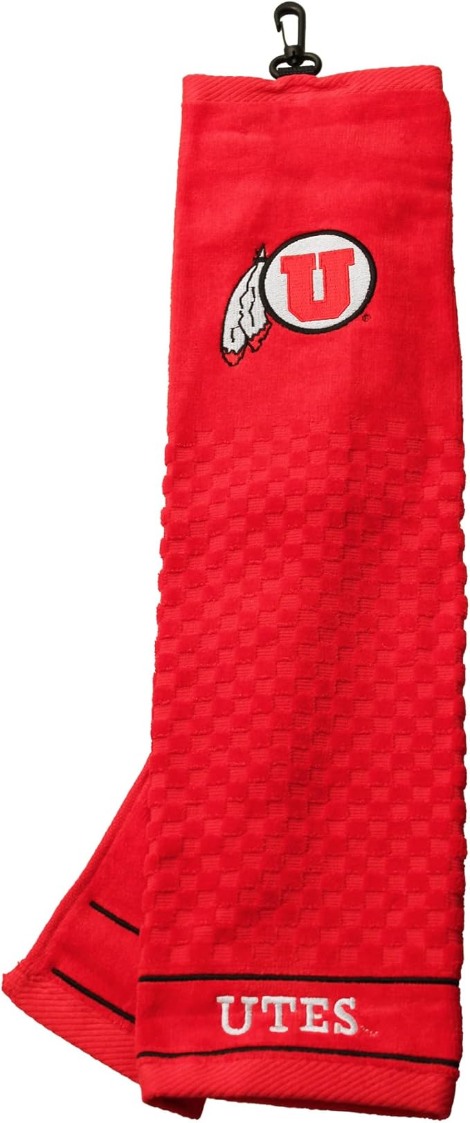 Team Golf Utah Utes Embroidered Golf Towel, Checkered Scrubber Design, 100% Cotton