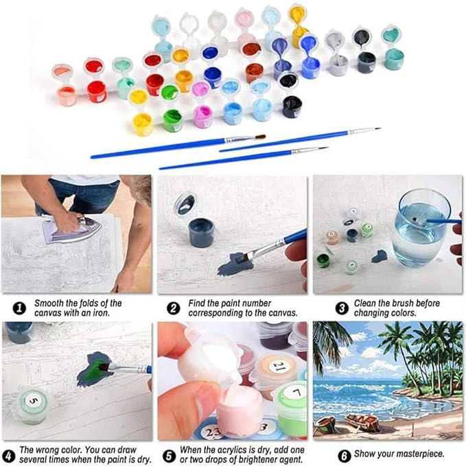 2 pack Christmas Paint by Numbers Kit for Adults Beginner with Framed,Snowman Easy Adult Paint by Number Kits on Canvas DIY Painting for Beginners Art by Numbers for Home Wall Decor 10x12 Inch