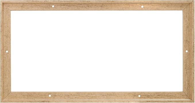 Pixy Canvas Floater Frame 4x8 for 3/4 (0.75) inch Deep Canvas Paintings/Canvas Prints/Wood Canvas Panels/Wall Art/Wall Decor/Home Decor/Artwork (Scratched Gold & Cream, 4 x 8 inch, Landscape)