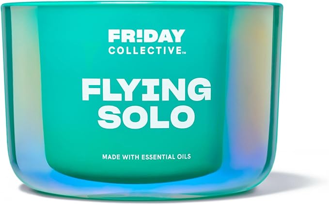 Friday Collective Flying Solo Candle Fresh & Clean Scented Made with Essential Oils 3 Wicks 13.5 oz