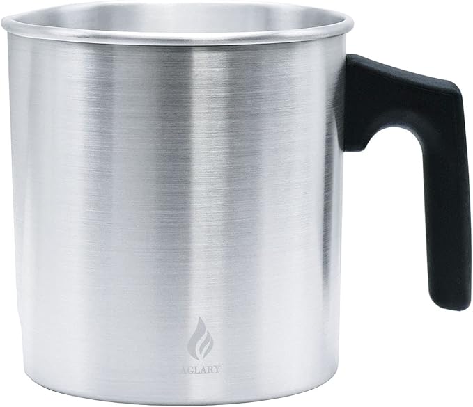AGLARY Candle Wax Melting Pot, Double Boiler Aluminum Candle Making Pouring Pot, with Heat-Resistant Handle and Dripless Pouring Spout, for Melting Beeswax Soy Wax and Paraffin - 1.2 L…