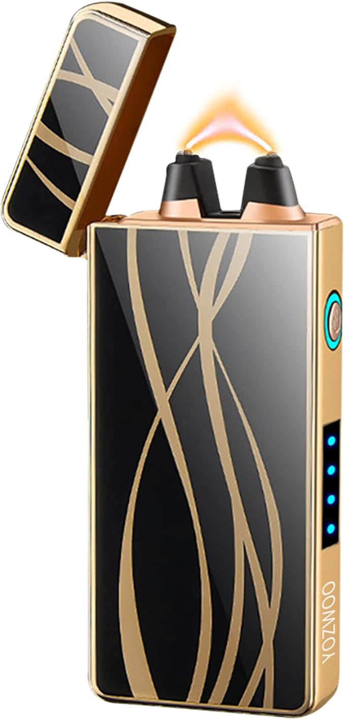 YOZWOO Electric Lighter - Rechargeable Type-C, Plasma Arc, Windproof, LED Battery Indicator for Home Candles, Incense, Fireworks