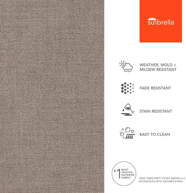 Sunbrella Outdoor Fabric by The Yard | Remix Mushroom (Solid) | Official Sunbrella Seller | Indoor or Outdoor Upholstery Fabric for Chairs, Cushions, Drapery, Pillows, Furniture