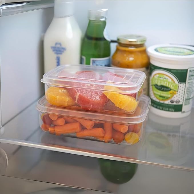 Lustroware (Set of 6) Micro Clear 13oz Kitchen Pantry Food Storage Container Set with Lid, Shatterproof, BPA Free, Dishwasher, Microwave Safe Canister, Fridge Refrigerator Organizer, Made in Japan