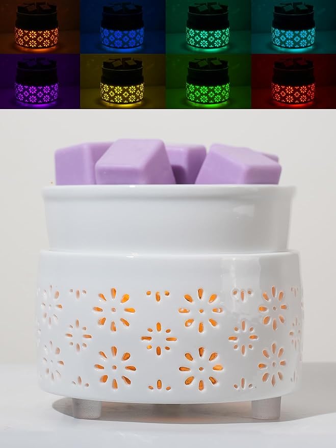 Ceramic Electric Wax Melt Warmer & Cube Oil Melter Cute Small Warmers Aromatherapy for Home Decorative Burner Melts Scented Candle Tart Scent Warm Fragrance