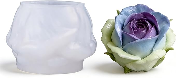 Tulip Bud Flower Petal Mold - Cylinder Molds Silicone Wave Spiral Candle Mold - Silicone Resin Casting Molds for Candle & Resin & Soap Craft Supplies