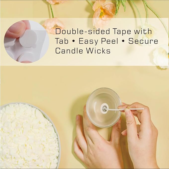 221pcs Candle Making Kit ，with Complete Tool Set：50pcs 4in and 50pcs 6in Cotton Wicks，3Color Dyes，1pack Dries Flowers，5pcs Wick Holders，100pcs Wick Stickers etc for Adults Beginners，Craft Gifts