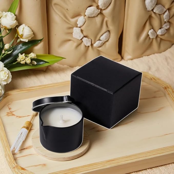 Ryaner 12PCS 2oz Candle Tins With Pour Spout Lids, Bulk Candle jar for DIY making, Empty Metal Container for massage candles making.