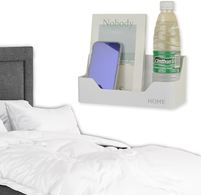 Wall Mounted Plastic Shelf, White, 1 Shelf, Ideal for Bedroom, Dorm, Office, RV - Easy to Install, Organizes Small Items