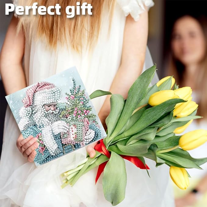 6PCS DIY Art Greeting Cards Winter Christmas Congratulations Cards Gifts for Home Wall Decor and Office Display Perfect DIY Craft Gift for Adults and Kids
