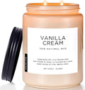 M&SENSE Large Vanilla Scented Candles for Home, 19.4oz Organic Soy Wax, 110-Hour Long Lasting Burning, Natural Candles Non Toxic, Cozy Smelling for Stress Relief, Housewarming Gift for Family