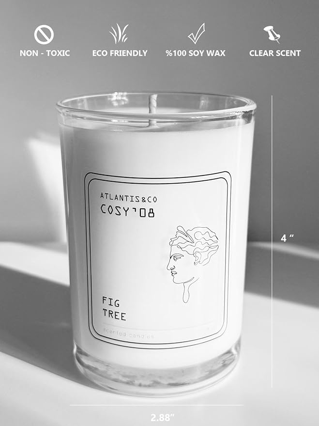 Fig Tree Scented Candle, 8oz Jar with Long-Lasting Burn, Giftable, Holidays,Birthdays