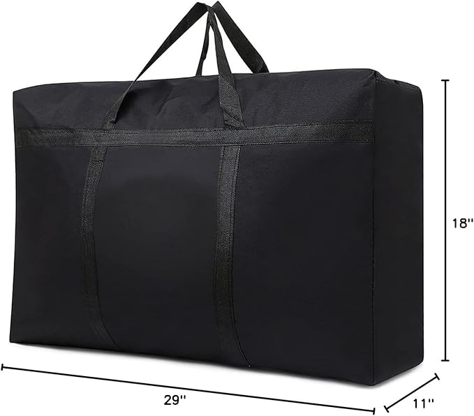 Multipurpose Extra Large Heavy Duty Storage Bags Duffle Bags for Space Saving Moving Storage (Black, 26Gal/100L)
