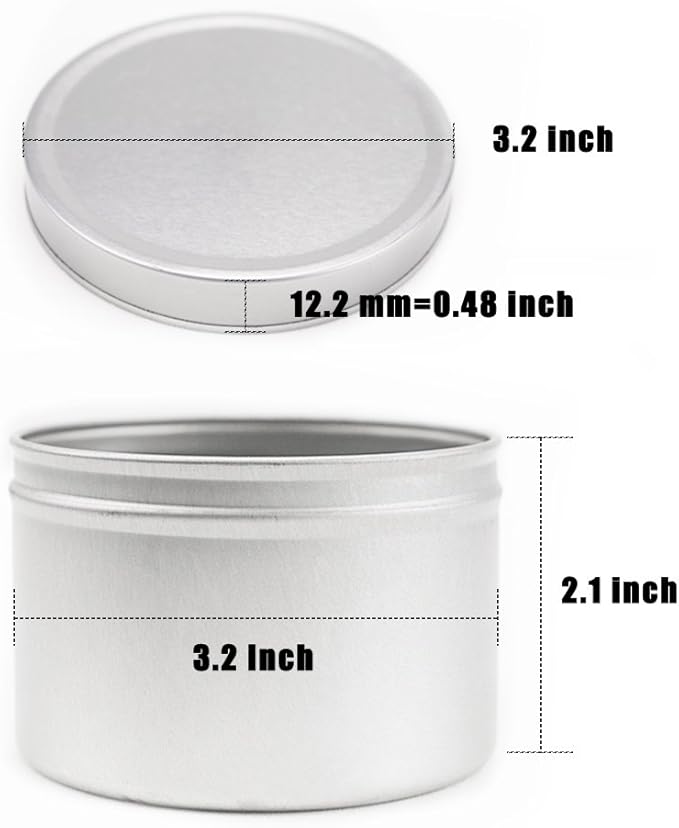 EricX Light Candle Tin 24 Piece, 8 oz, for Candle Making