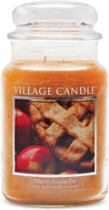 Village Candle Warm Apple Pie Large Glass Apothecary Jar Scented Candle,21.25 oz,Brown,(Pack of 6)