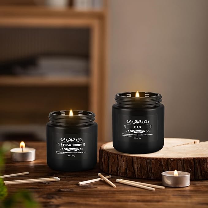 Scented Candles Gifts Set 12 Pack Soy Wax Travel Tin Jar Candles for Home 3.05 OZ for Mom for Christmas, Birthday, Thanksgiving, Mother's Day(Black)