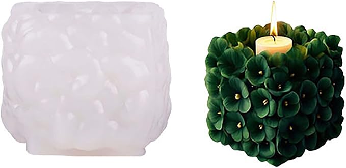 Rose Tulip Flower Succulent Leaves Cylinder Molds Silicone Wave Spiral Candle Mold - Silicone Resin Casting Molds for Candle & Resin & Soap Craft Supplies