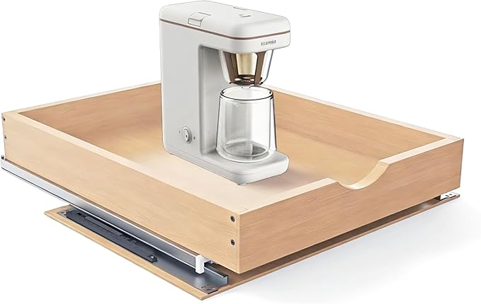 Pull Out Drawers for Cabinet 14.5" W x 22" D x 4.5" H Wood Slide Out Organizer and Storage Kitchen Cabinet Drawers Slide Out Shelves Pull Out Shelves in Kitchen Pantry Bathroom with Soft Close