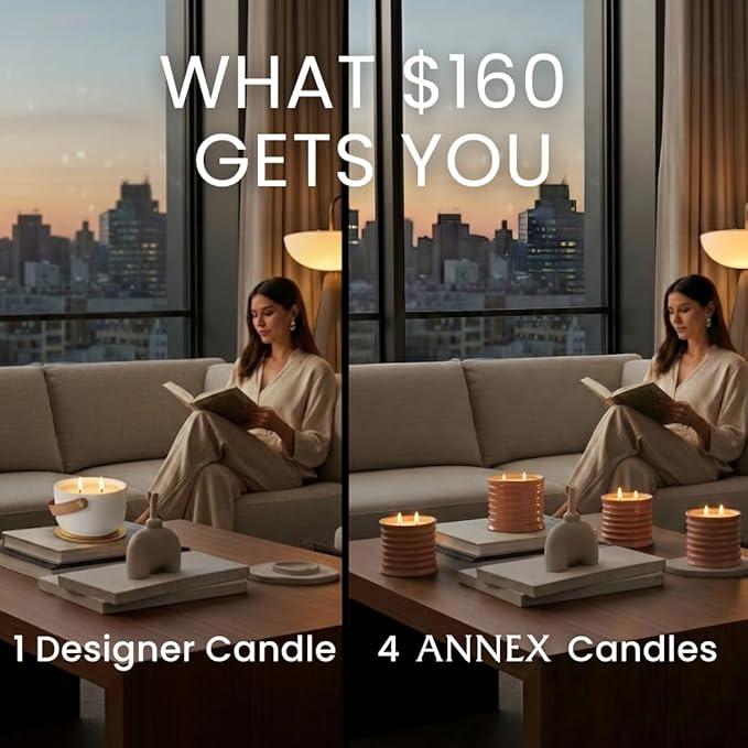 Annex Rose & Oud Luxury Scented Candle - 8oz Handmade Pink Ceramic Jar Candle - 50hr Clean Burn, 100% Non-Toxic Soy Wax, Aesthetic Home Decor Winter Gift for Men & Women - Luxury Floral Notes