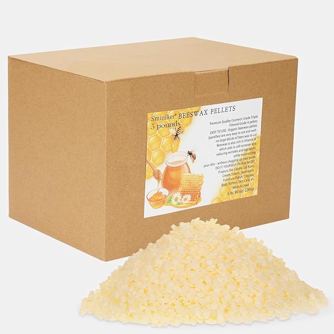 5LB Beeswax Pellets Beeswax for Candle Making Beeswax Pellets for Skin Beeswax Beads Beeswax Bulk Beeswax for DIY Making and Craft Project