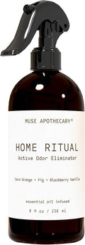 Muse Apothecary Home Ritual Active Odor Eliminator Spray - Furniture Deodorizer Spray & Bathroom Odor Eliminator for Home - Essential Oil Air Freshener - 8oz, Cara Orange + Fig + Blackberry Vanilla