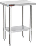 DuraSteel 24x18 Small Stainless Steel Table - NSF Metal Food Prep Commercial Kitchen Workt able - Side Mixer Stand with Under Shelf - For Laundry Room, Kitchen, Outdoor Grill, Small Spaces