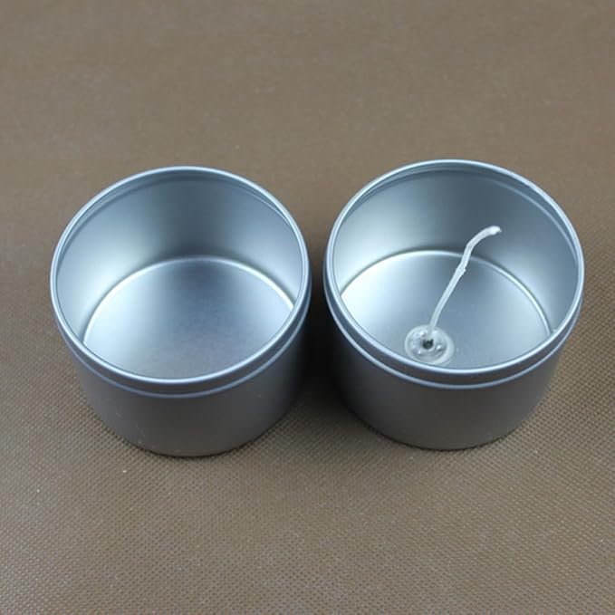 IWOWHERO 4 Pcs DIY Handmade Candle Making Tin Box Set for Scented Candles Travel-Size Iron Containers Lids for Home Practice and Wedding Favors
