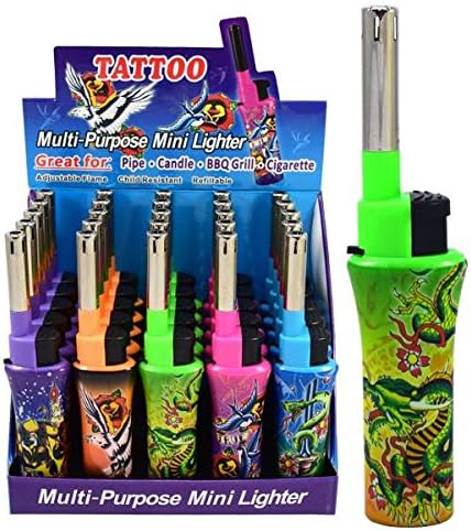 Mini BBQ Lighters Multi Purpose 5-Pack (Tattoo Print)