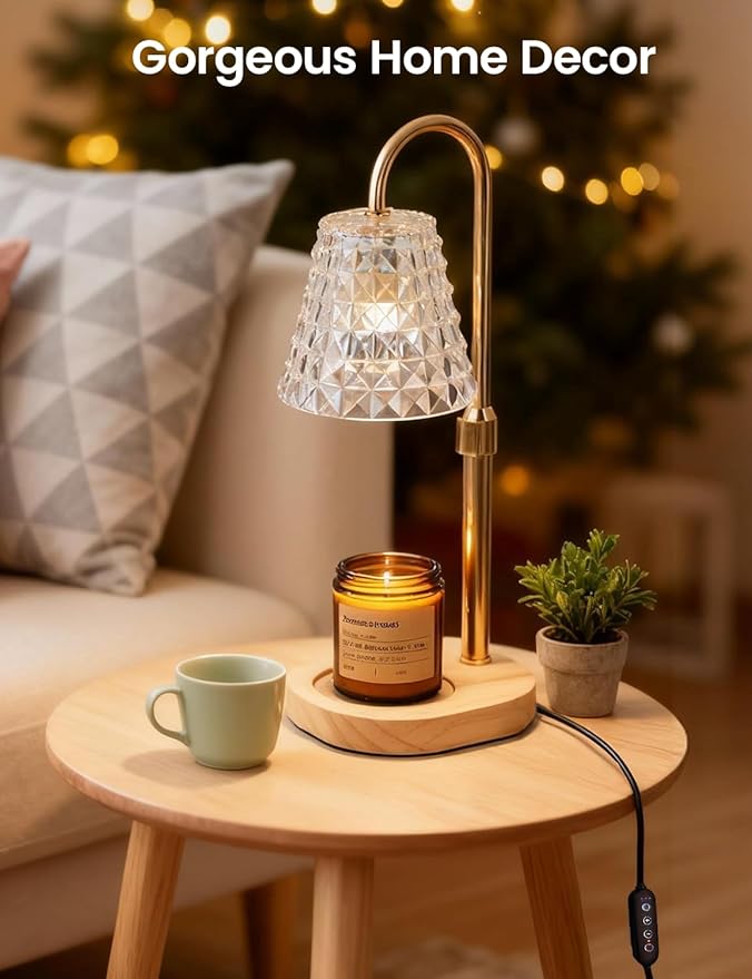 Candle Warmer Lamp with Timer Dimmable Candle Warmer Birthday Gifts for Women Mom Sister, House Warming Gifts New Home Room Decor, Height Adjustable Wax Melts Warmer for Jar Candles