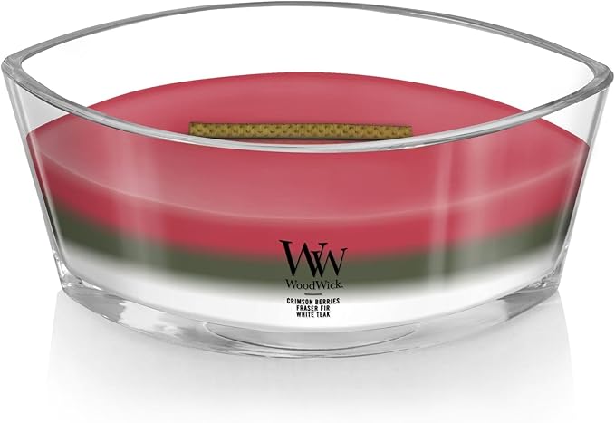 WoodWick Winter Garland Trilogy Holiday Candle Gifts for Women and Men, 16 oz Ellipse Trilogy Candle with Crackling Wick