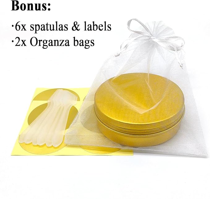 6pack 100ml Aluminum Tin Jars, 100 Gram Empty Travel Cosmetic Sample Container with Screw Cap Lid, 100g Gold Metal Tins Can for DIY Crafts, Lip Balms, Face Cream, Candle, Tea, Paint, Slime