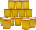 SHOWIN 10 OZ Thick Candle Jars for Making Candles 15 Pcs, Empty Jars with Wood Lids for Candle Making, Sample Container, Frosted Yellow