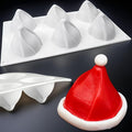 3D Christmas Hat Silicone Molds Large Christmas Molds Xmas Hat Pan Silicone Mold 6-Cavity Christmas Cake Mold for Mousse Cake Muffin Baking Jello Chocolate Ice Cube Soap Candle Lotion Bar Bath Bomb