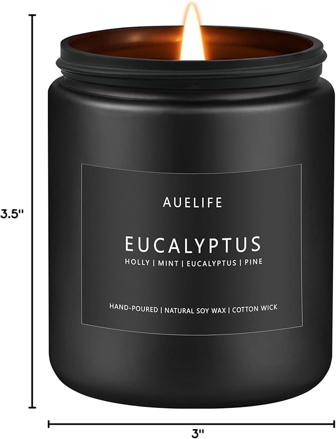 Eucalyptus Candle | Eucalyptus Scented Candles, Eucalyptu Leaf Fragrance for Indoor & Outdoor, Summer Candle Gifts, Natural Soy Candles for Home Scented - 7oz, 50 Hours Burn Time