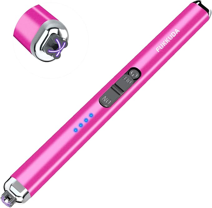【Upgraded】 Dual Arc Electric Candle Lighter Rechargeable USB Lighter Plasma Arc Lighters for Candle (Violet)