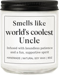 Uncle Gifts for Men, Happy Birthday Fathers Day Gift for Uncle from Niece Nephew, Funny Sentimental Present Ideas for Him - Lavender Scented Candle
