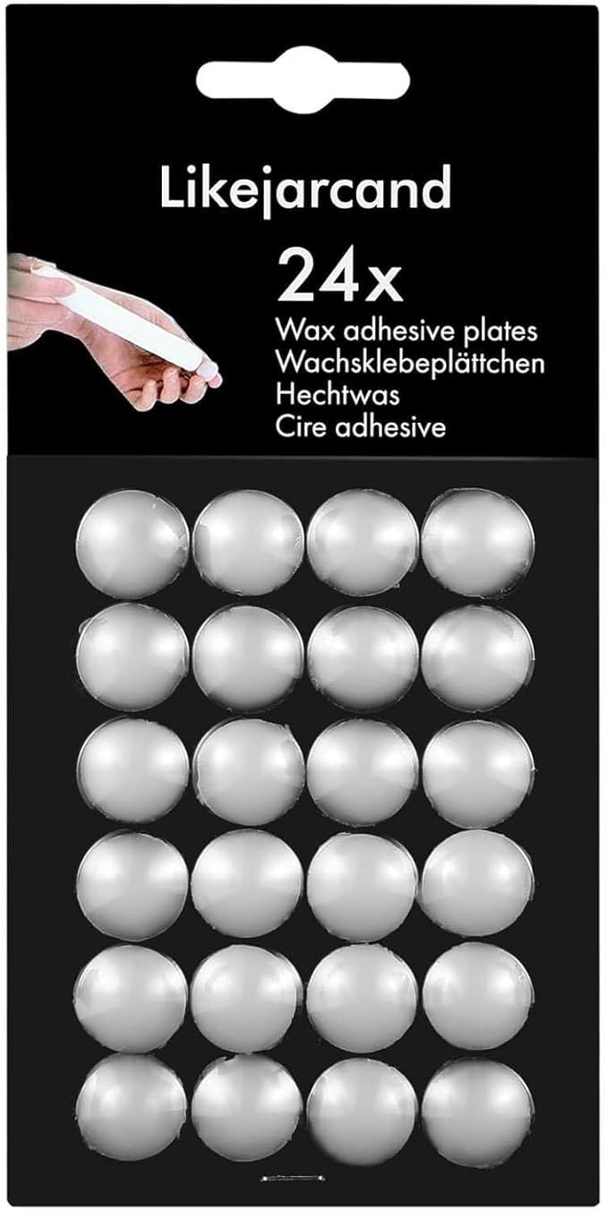 24 Dots White Taper Candle Holders Adhesive candl Grips Small Candle Accessories Inserts-Adhesive, Accessori Candles Wax Sticky Dots(24)