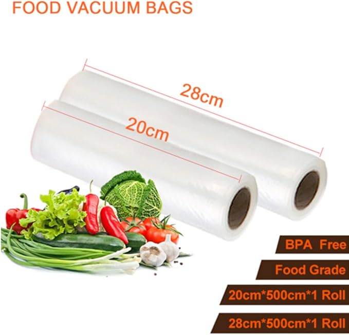 PRETYZOOM Maximize Freshness: 20x500cm Embossed Vacuum Sealer Bags Jumbo Vacuum Storage Bags Air Removal Channels for Long-lasting Storage