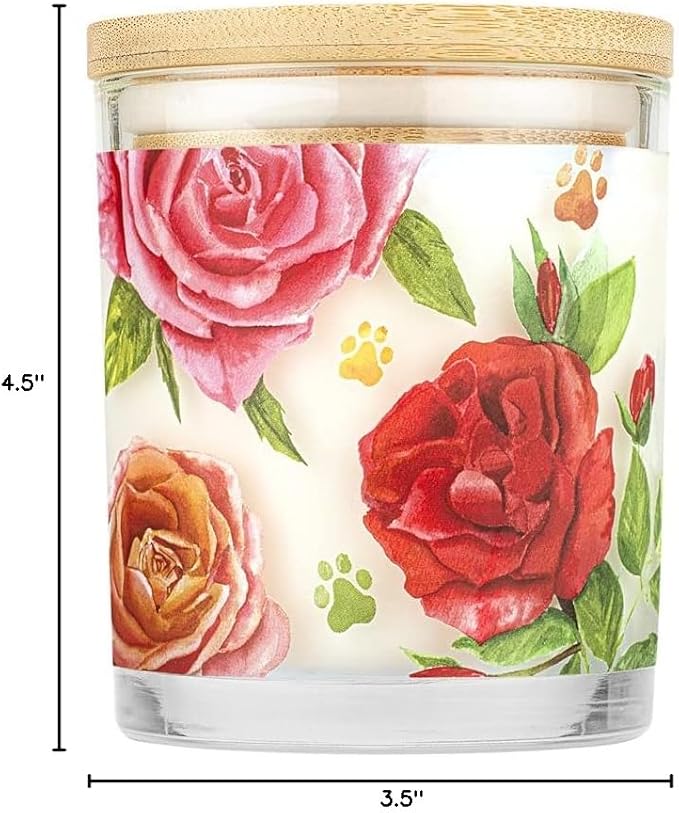 Pet House Candles, Clean Long-Burning, Scented Pet Friendly Candles, Plant-Based, 60 Hour Burn Time - Fresh Cut Roses, 9 oz, 2 Pack