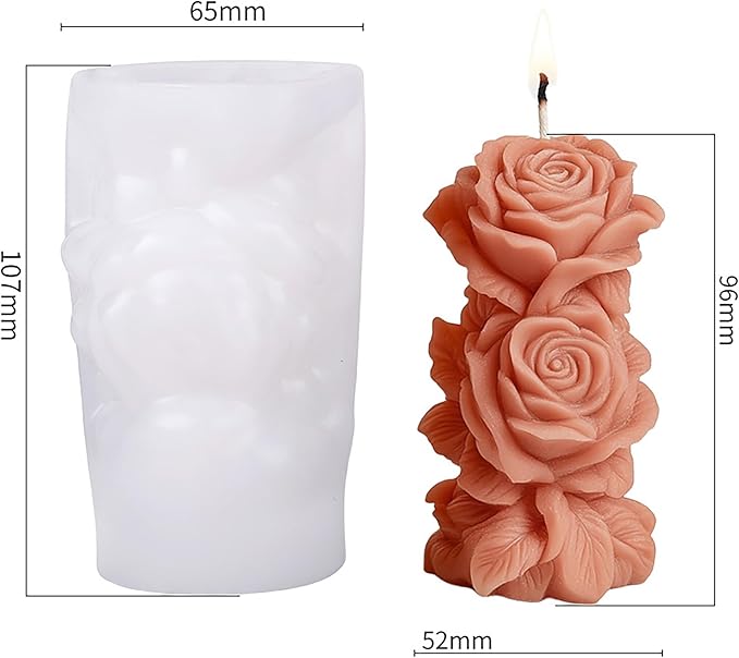 Succulent Flower Silicone Wave Spiral Candle Mold - Silicone Resin Casting Molds for Candle & Resin & Soap Craft Supplies