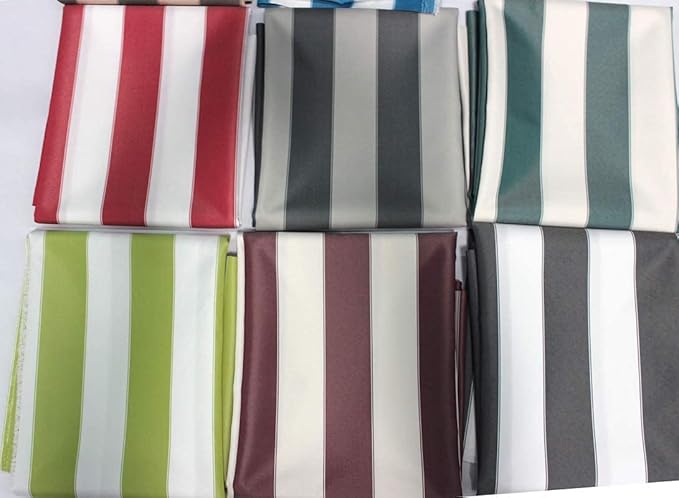 Mybecca Stripe Canvas Canvas Oxford Polyester Fabric 60" RED/White (5 Yards)